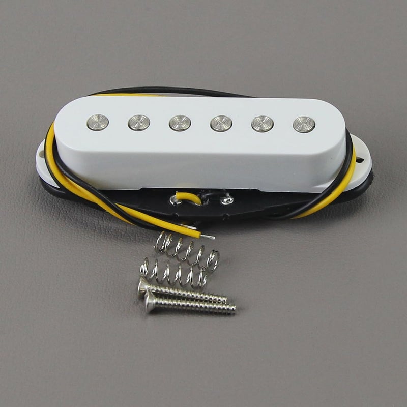 FLEOR Single Coil Pickup Ceramic White Middle Pickup Fit ST Style Electric Guitar - Image 1
